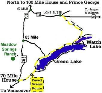 A Green Lake / Watch Lake Area Map Including Meadow Springs Dude Ranch