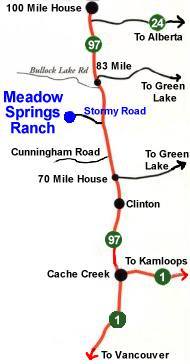 A map with directions to Meadow Springs Ranch!